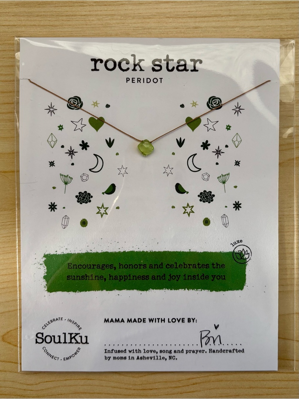 Soulku Peridot Rock Star Necklace